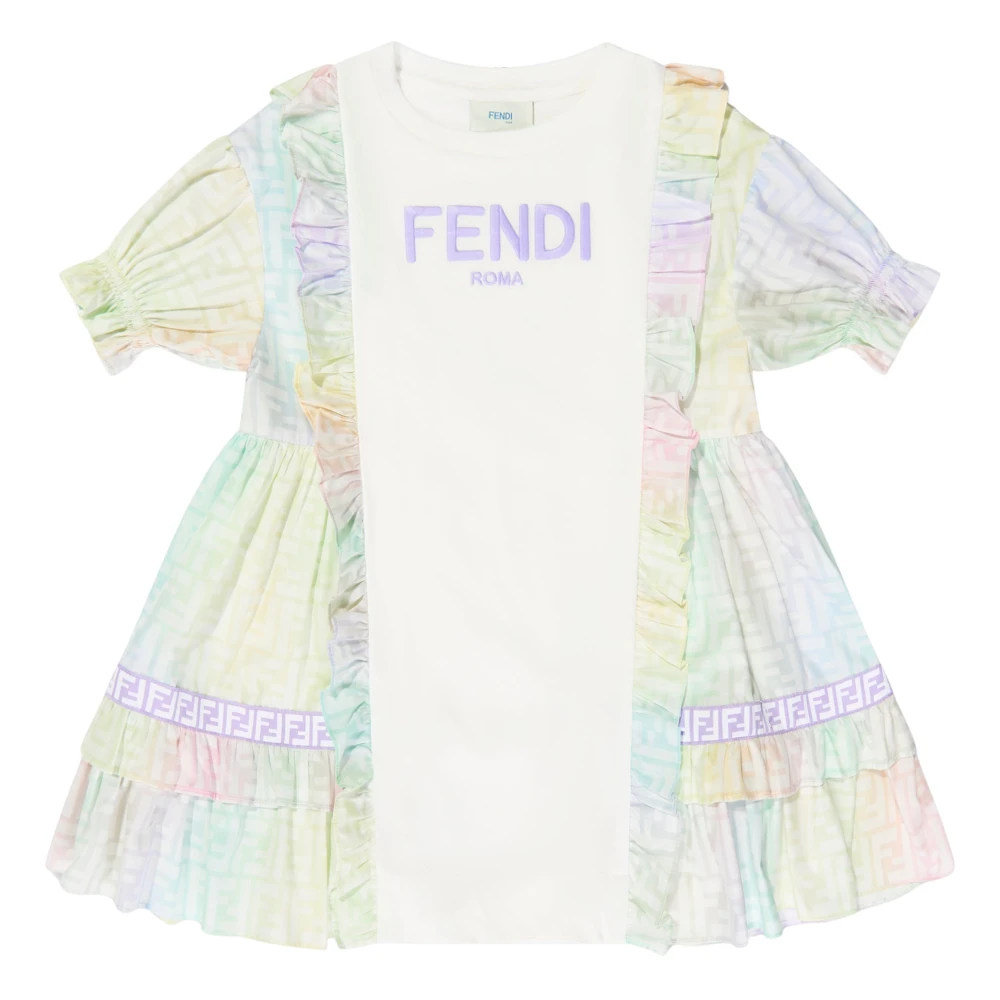 Fendi Girls Multicolor Dresses, 12 Y, Ff Logo Metaverse Dress