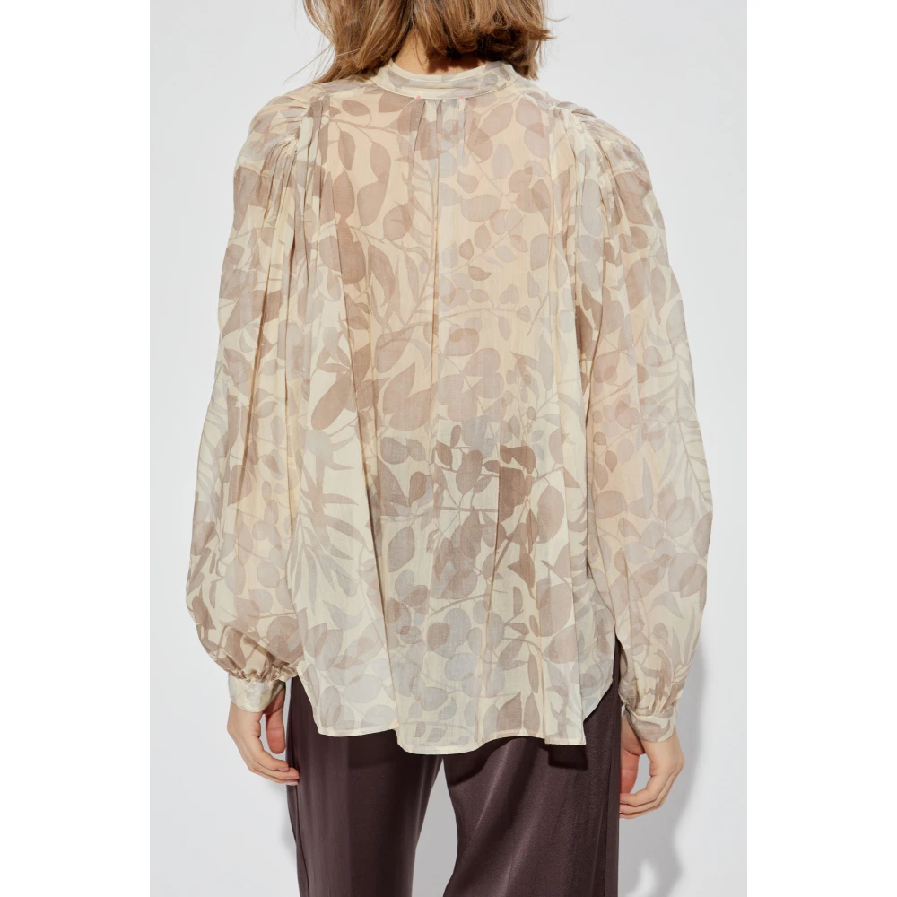 Forte Ruimvallend overhemd Beige Dames