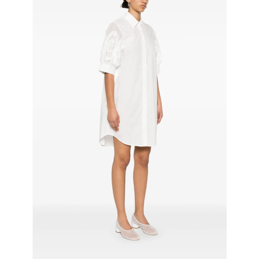 Ermanno Scervino Witte Jurk met Knoopsluiting White Dames