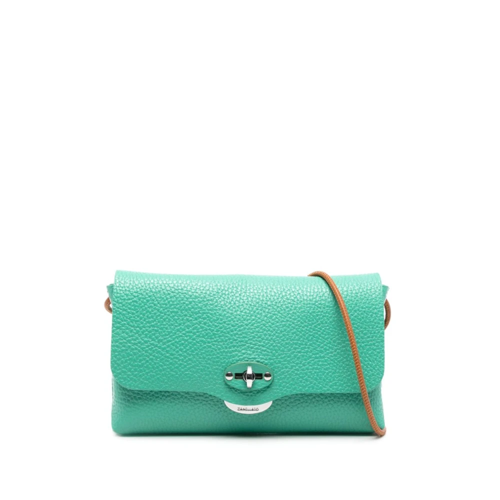 Zanellato Turquoise Leren Clutch Tas Green Dames