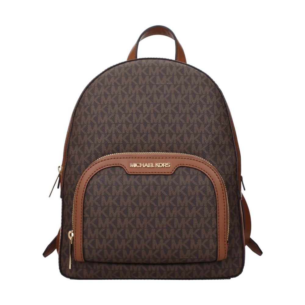 Michael Kors Women's Brown Logo Fabric Backpack With Adjustable Straps