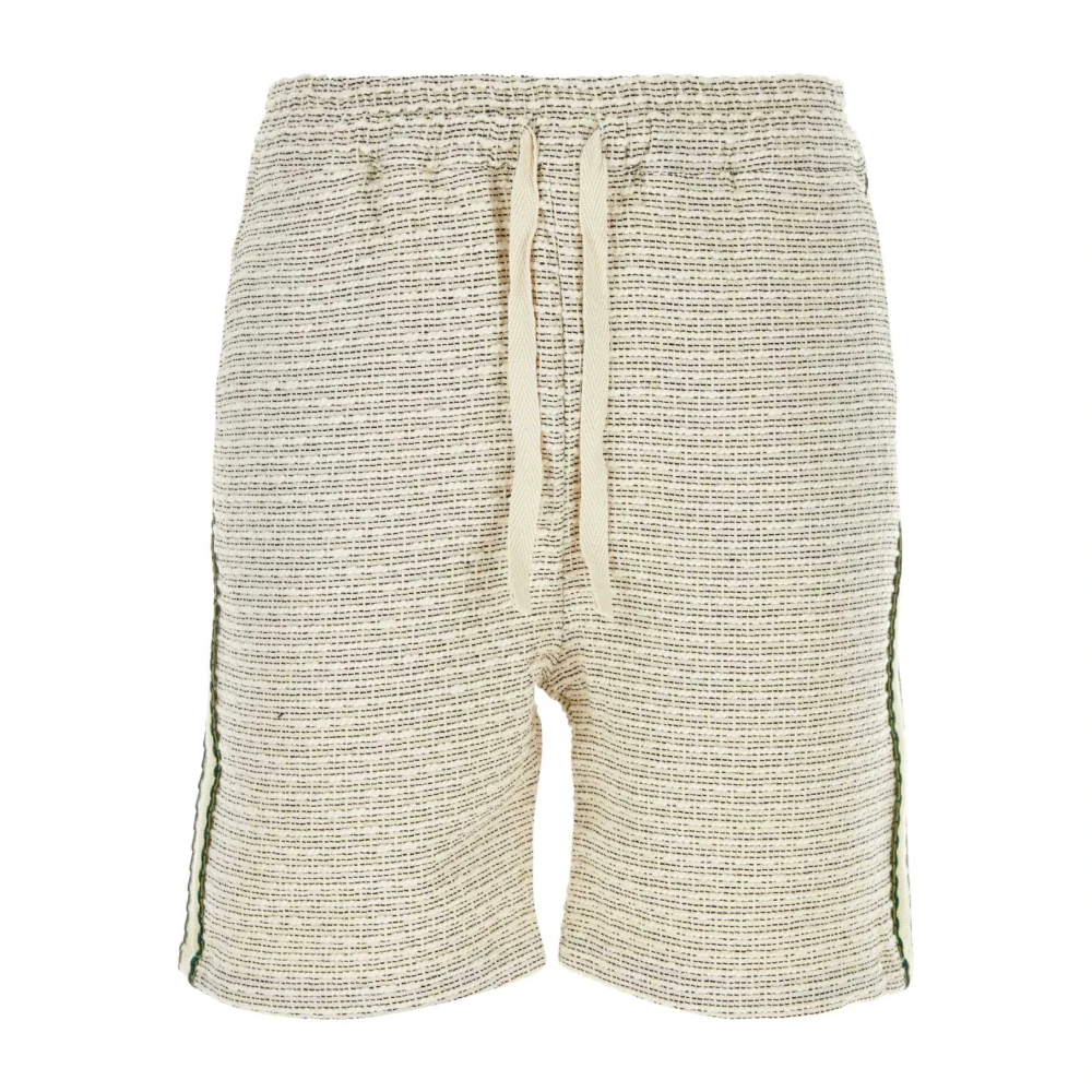 Drole de Monsieur Twee-Tone Tweed Bermuda Shorts Beige Heren