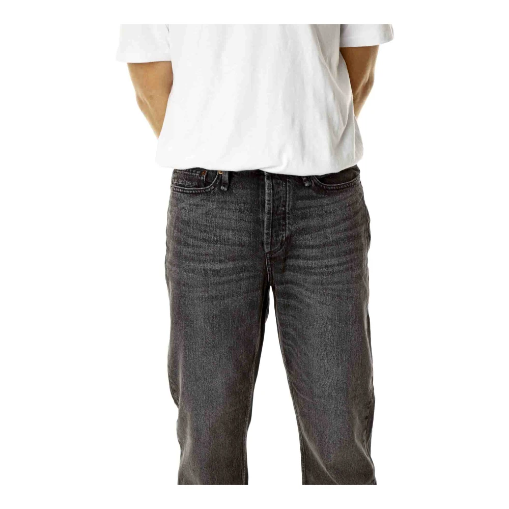 Denham Zwarte relaxed fit jeans met middelhoge taille Gray Heren