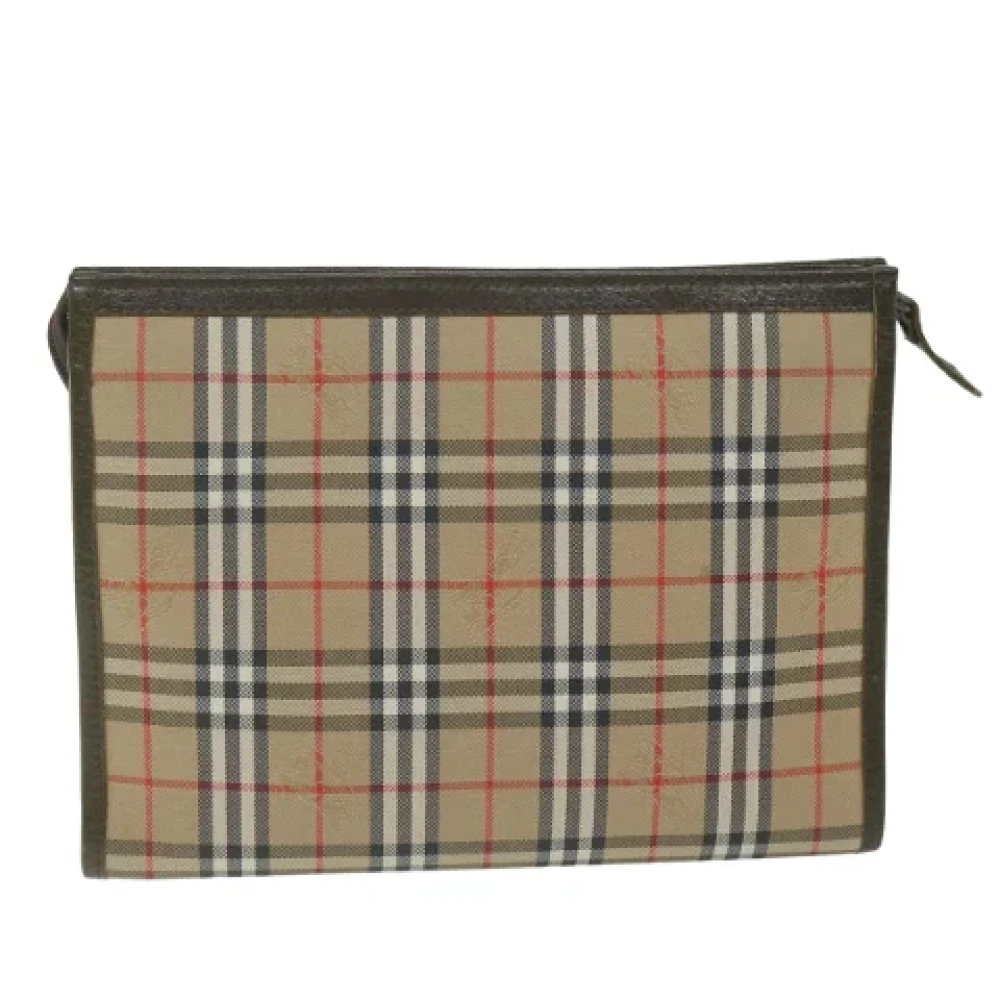 Burberry Vintage Pre-owned Canvas clutches Beige Dames