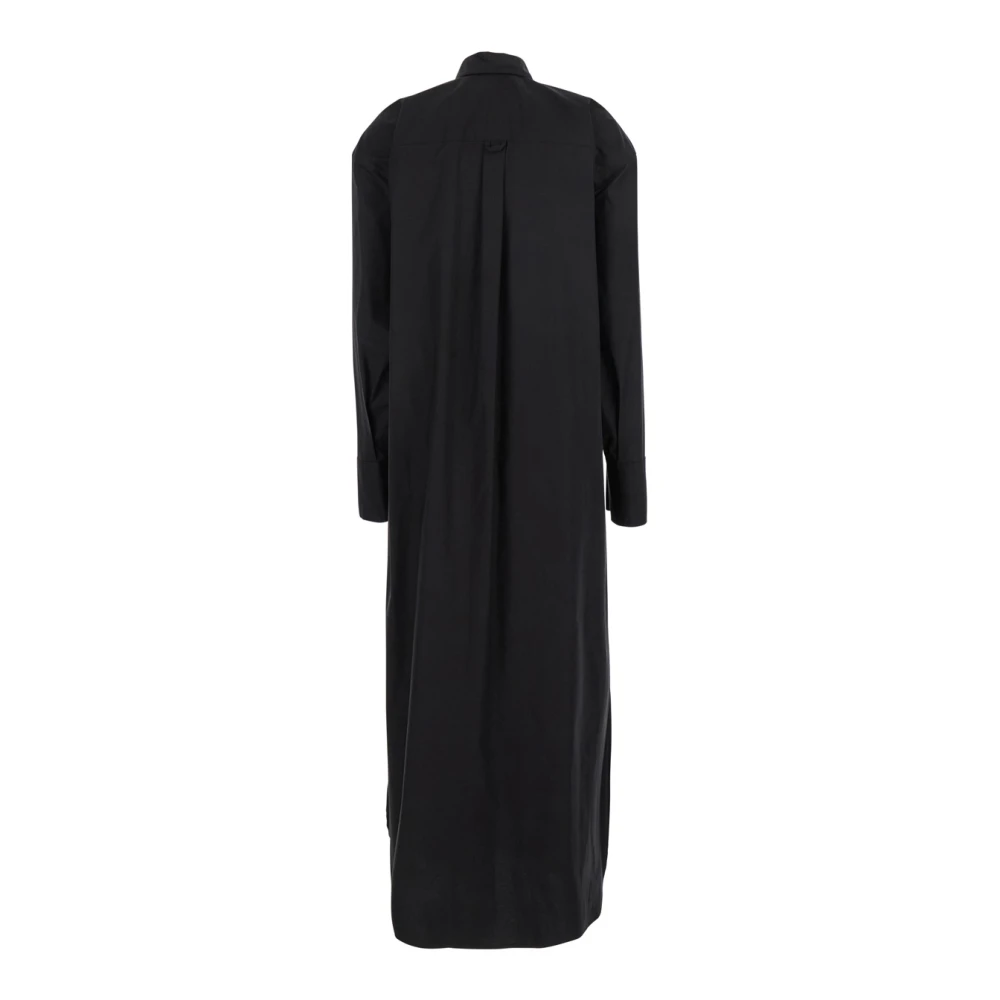 Federica Tosi Zwarte lange blouse met metalen details Black Dames