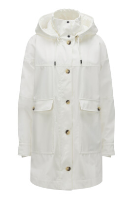 Veste Longue Femme MILESTONE Taille 36 Brun Foncé - Élégante, Coupe Près Du Corps, Occasion Très Bon état