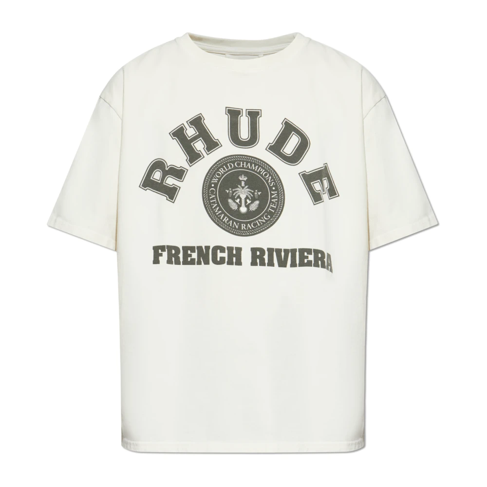 Rhude Logo T-shirt Beige Heren
