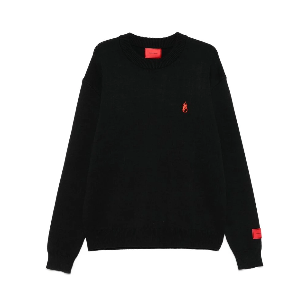 Vision OF Super Zwarte Sweatshirt met Vlam Logo Black Heren