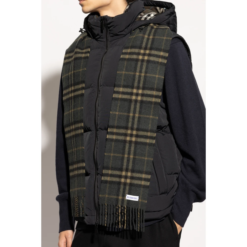 Burberry Kasjmier sjaal met ruitpatroon Green Unisex