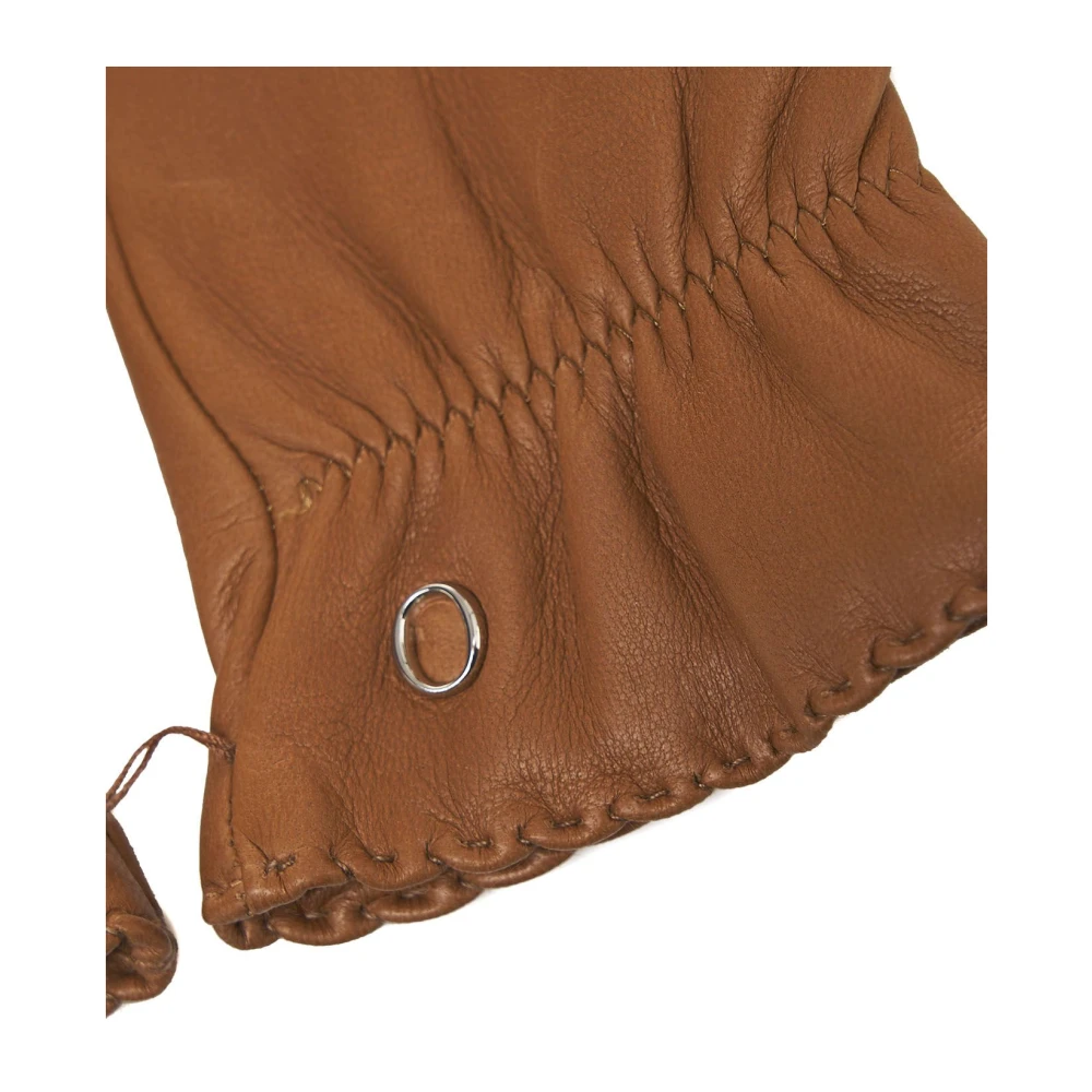 Orciani Bruin Leren Handschoenen Stijlvol Accessoire Brown Dames