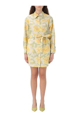 robe-chemise-florale-avec-ceinture