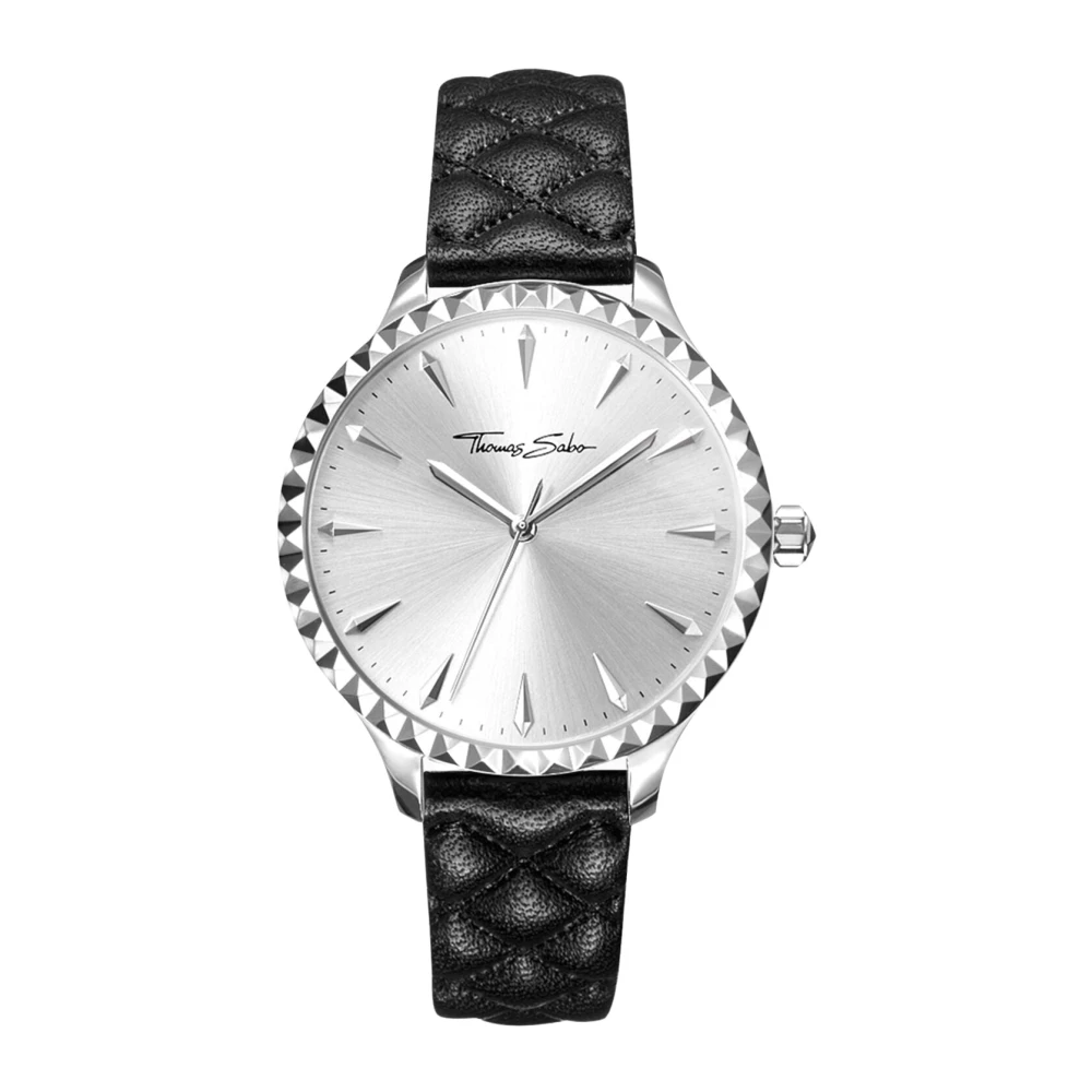 Thomas Sabo Women's Black Rebel At Heart Leather Watch