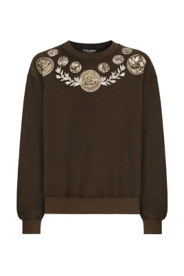 Jersey sweatshirt med logotryck