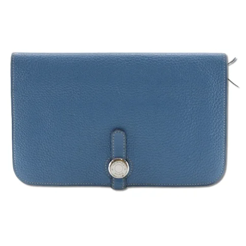 Hermès Vintage Pre-owned Leather wallets Blue Dames