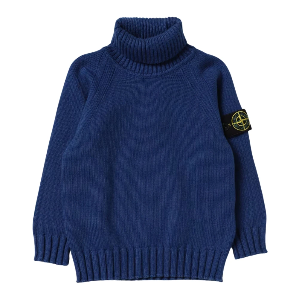 Stone Island Turkos Hög Hals Tröja Blue, Pojke