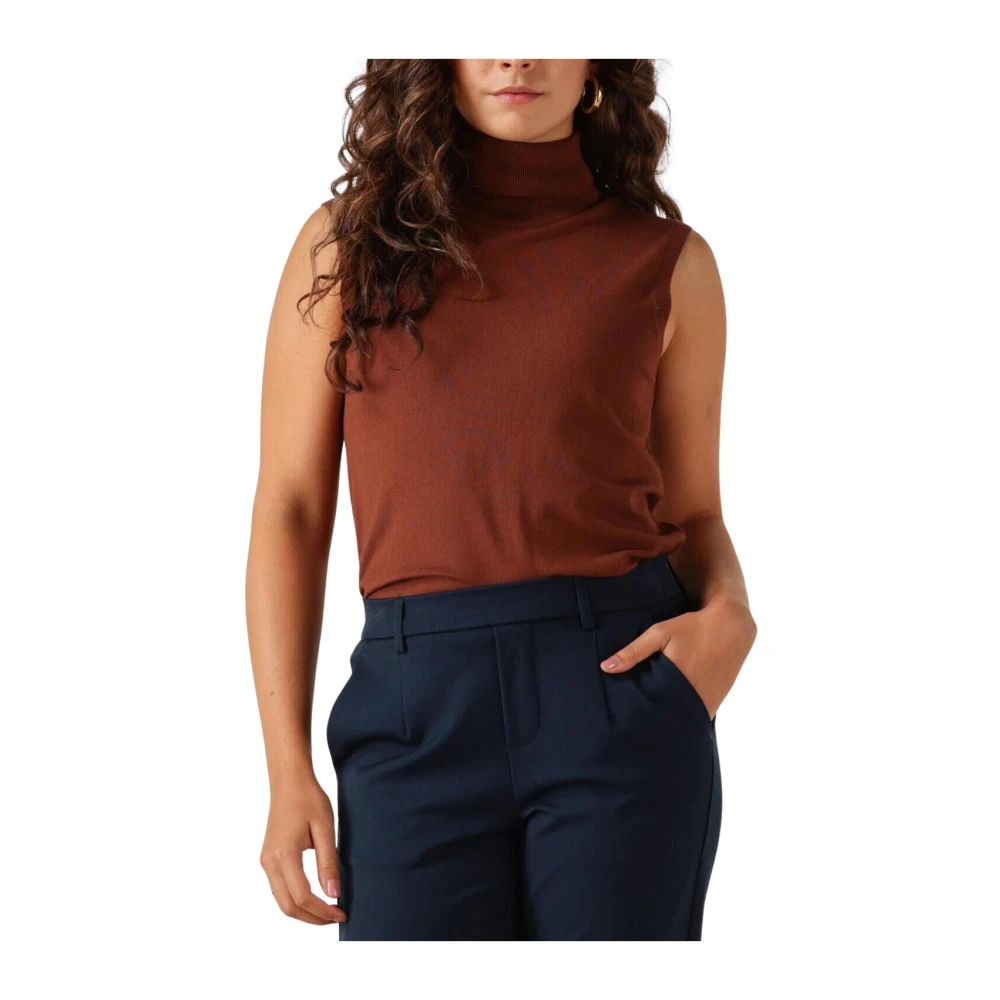 Silvian Heach Vrouw Bruin Truien & Vesten Dames, L, Wol, Dames Truien Vesten Turtle Neck Warmy