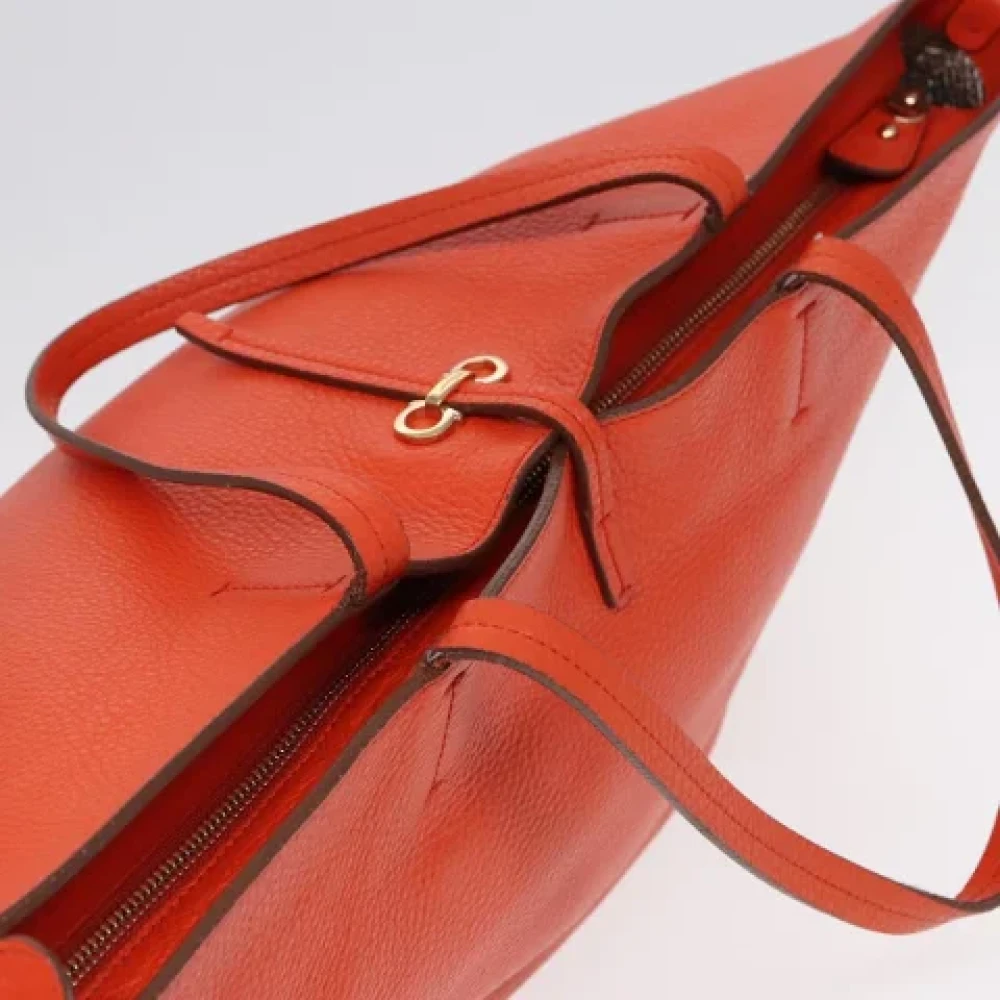 Salvatore Ferragamo Pre-owned Leather shoulder-bags Orange Dames