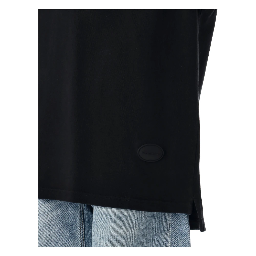 alexander wang Zwart Gewassen Oversized Poloshirt Black Dames