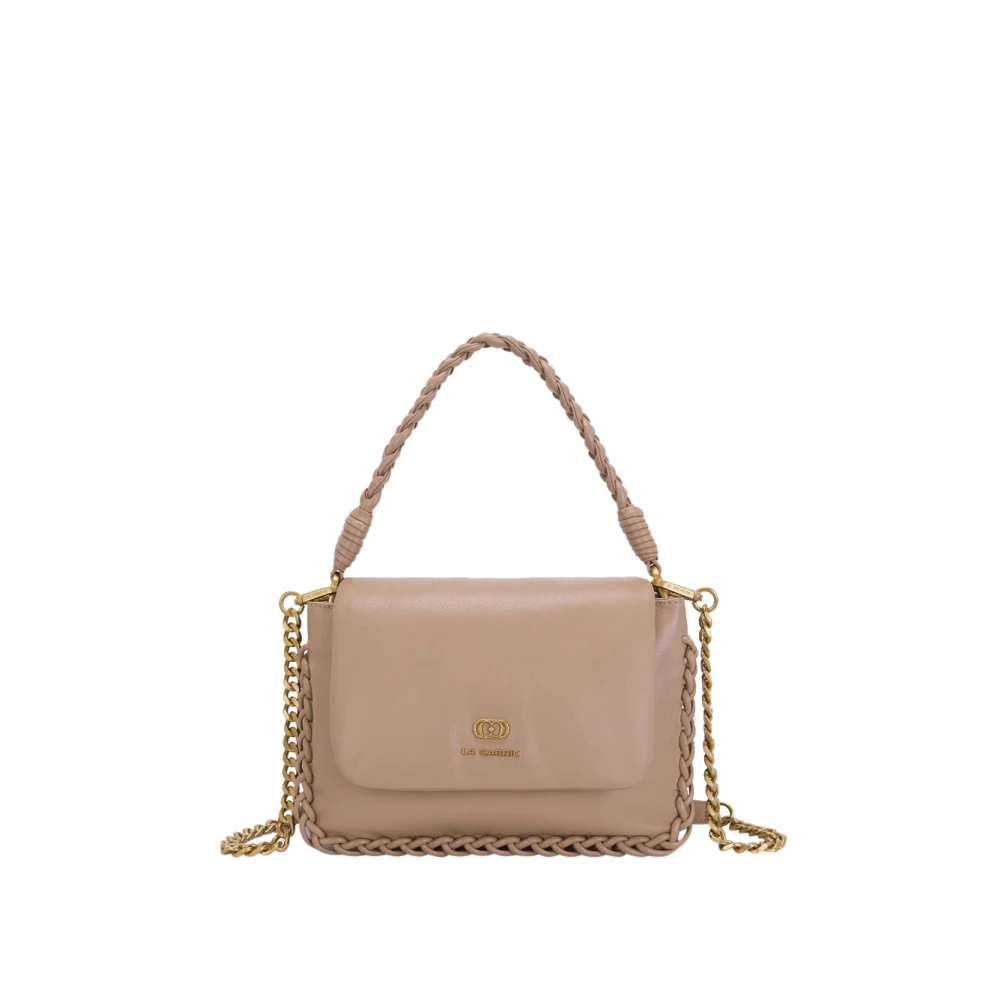 La Carrie Women's Beige Leather Shoulder Bag With Tassels - Handbags - One Size - Bags