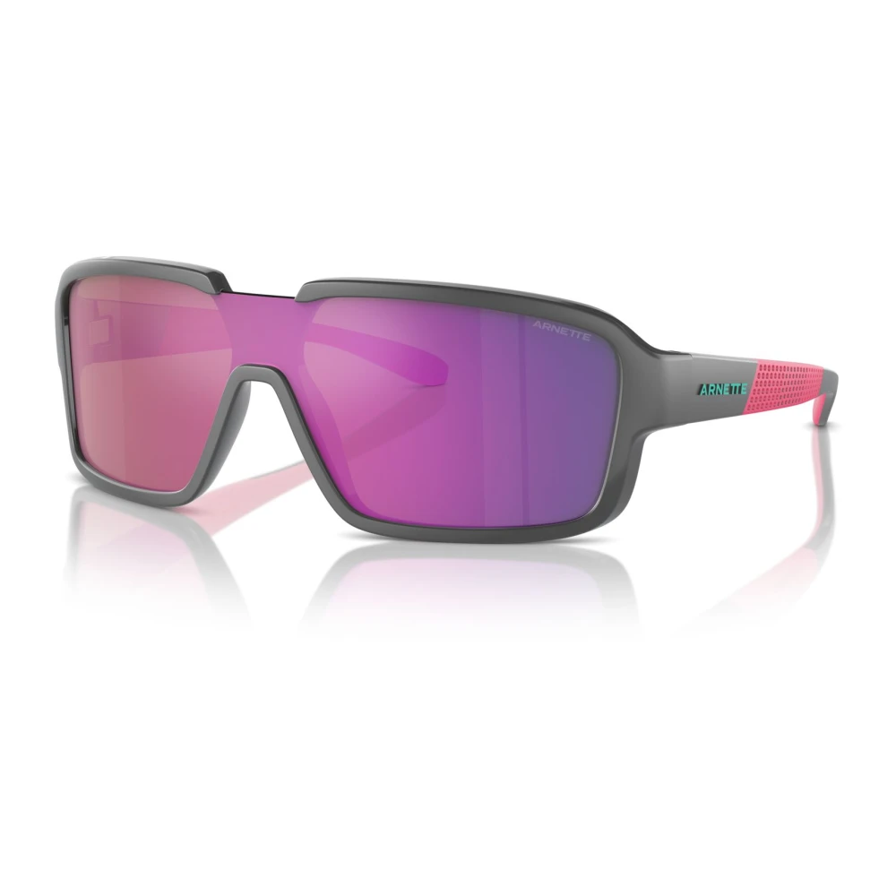 Arnette Men's Gray Sunglasses,, Matte Grey/Violet Mirror Sunglasses Medium