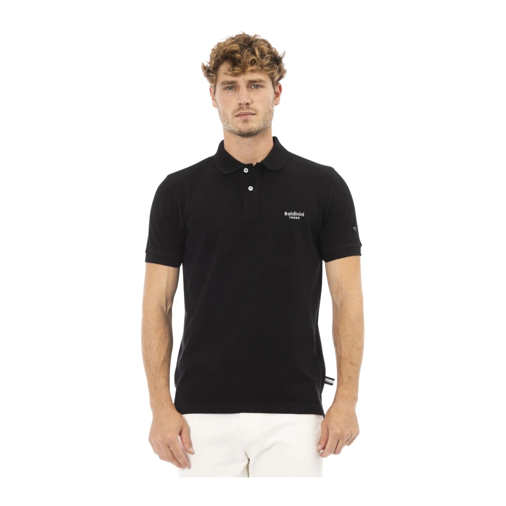 Baldinini Geborduurde Polo T-shirts Korte Mouw Black Heren