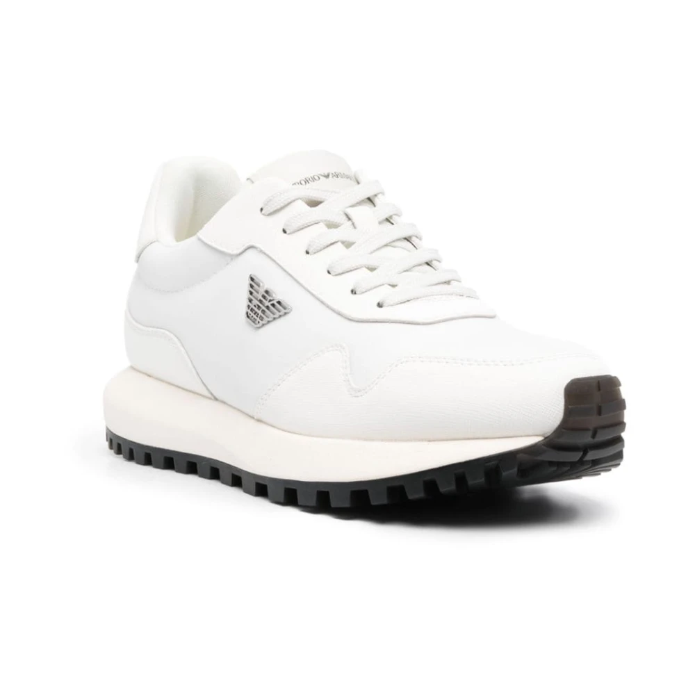 Emporio Armani Witte Panelled Low-Top Sneakers White Heren