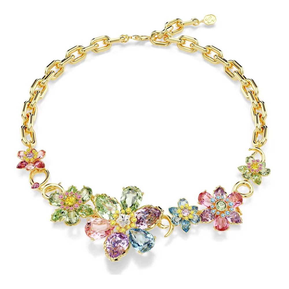 Swarovski Idyllia Halskette, Verschiedene Schliffe, Blume, Mehrfarbig, 18K Goldbeschichtet - Bild 2