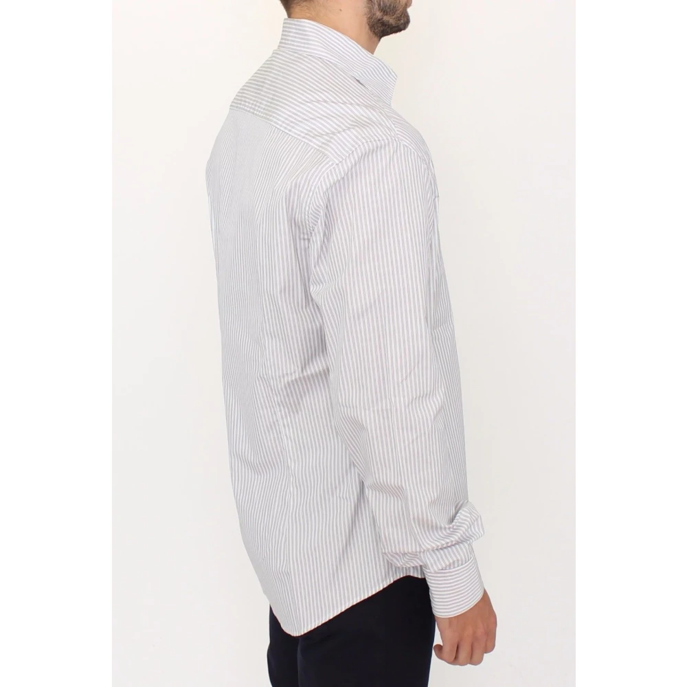Ermanno Scervino Gestreept katoenen casual overhemd White Heren