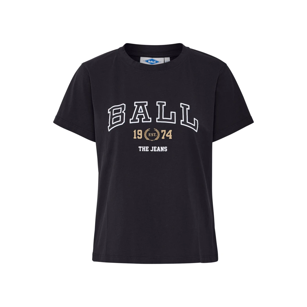 Ball Women's Black T-Shirt Top - T-Shirts - Xs - Tops
