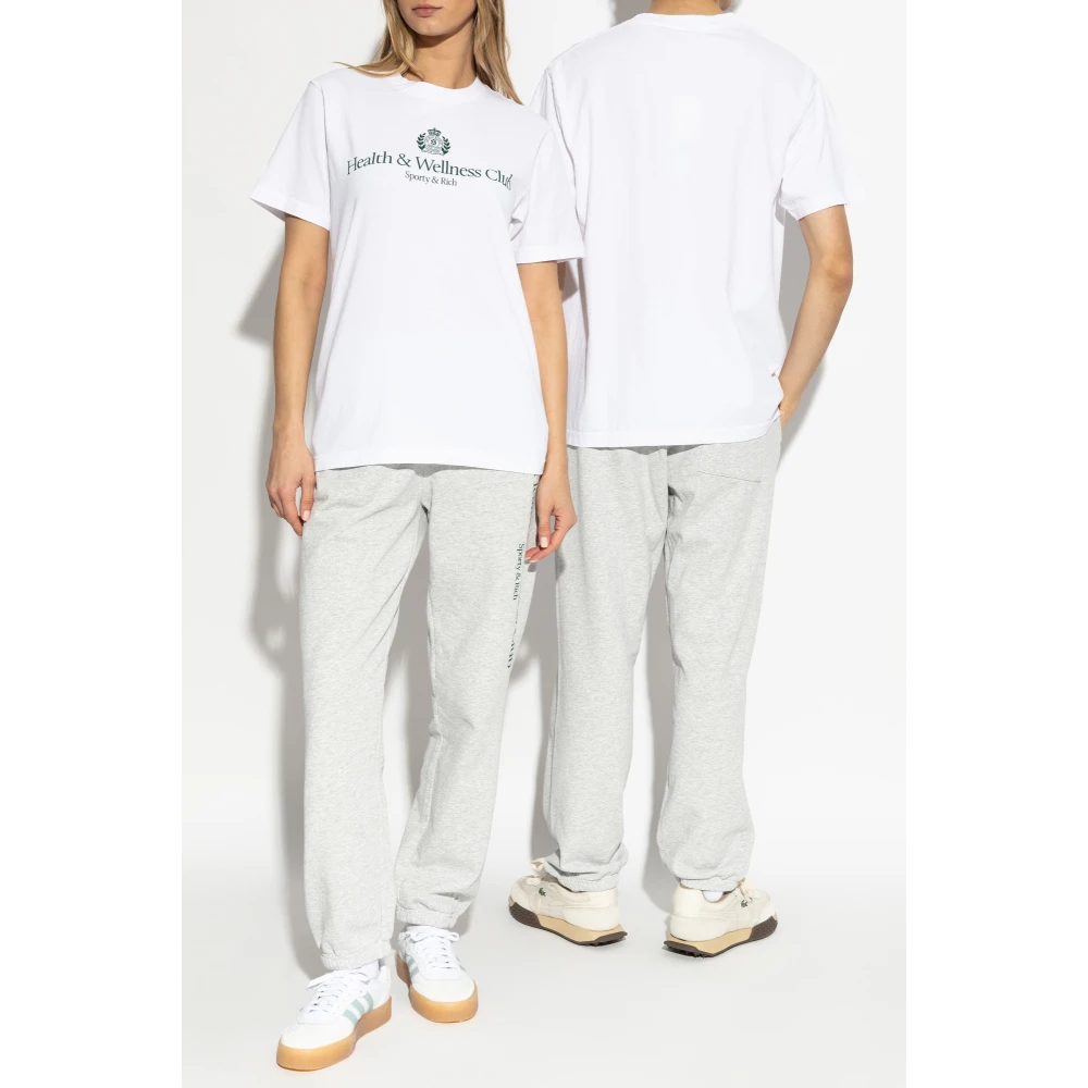 Sporty & Rich T-shirt uit de H&W Crest-collectie White Unisex
