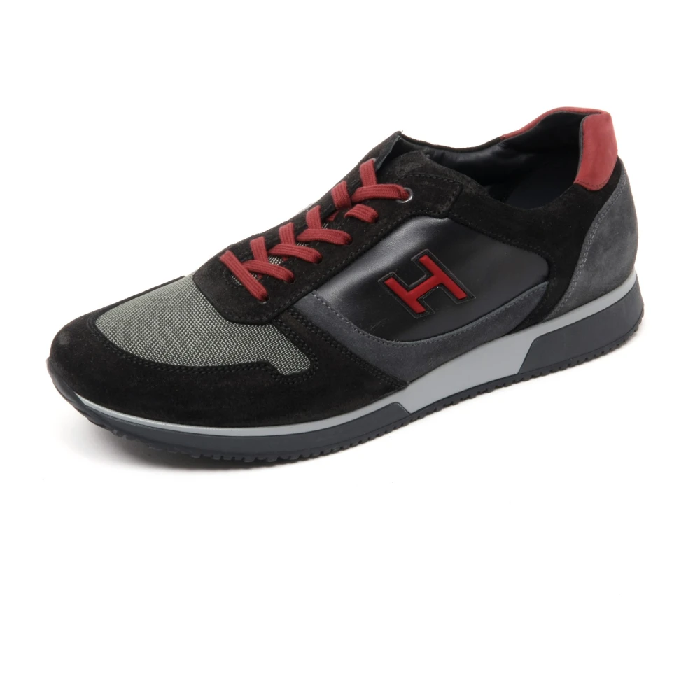 Hogan H198 Slash H Flock Heren Schoenen Zwart