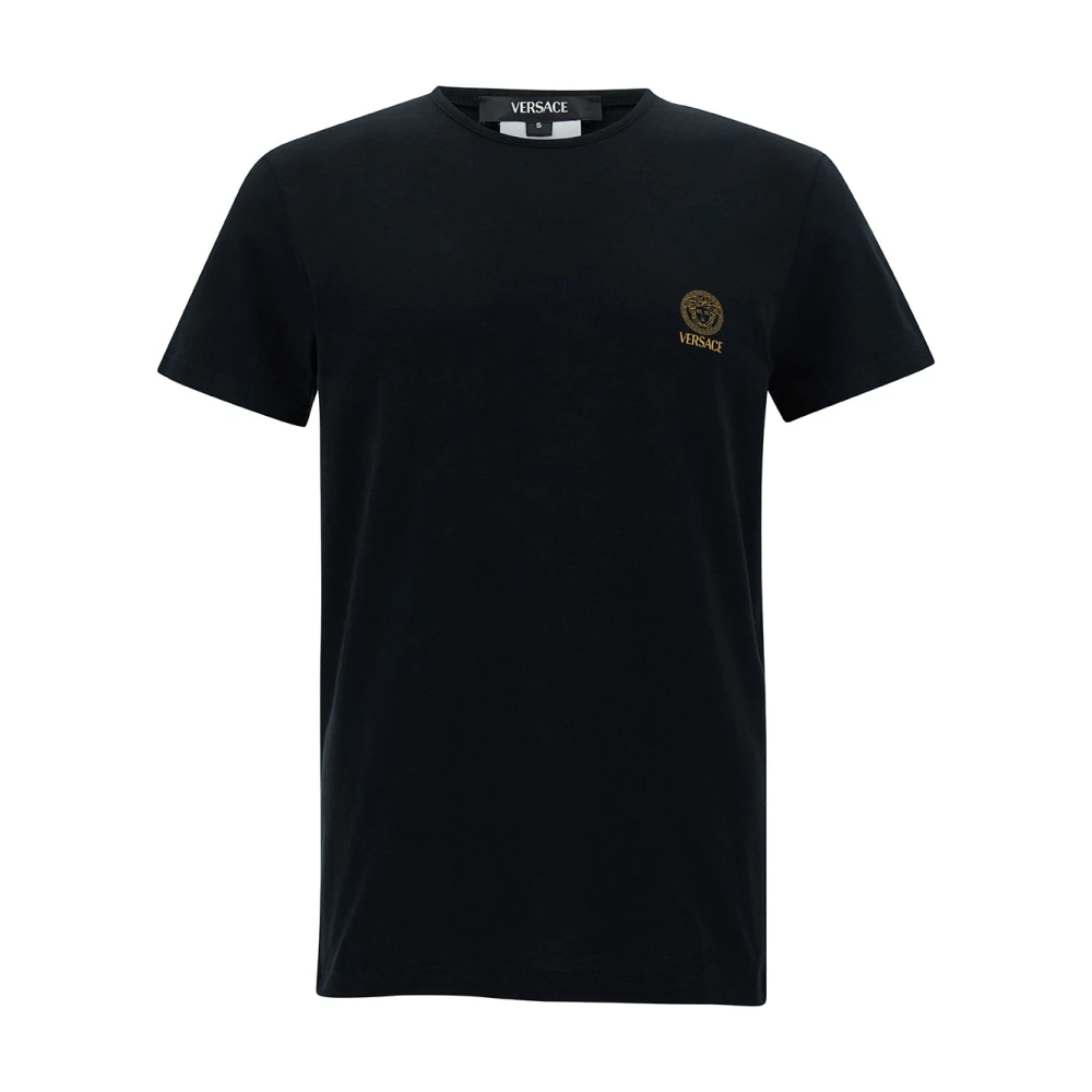 Versace Zwarte Medusa T-shirts en Polos Black Heren