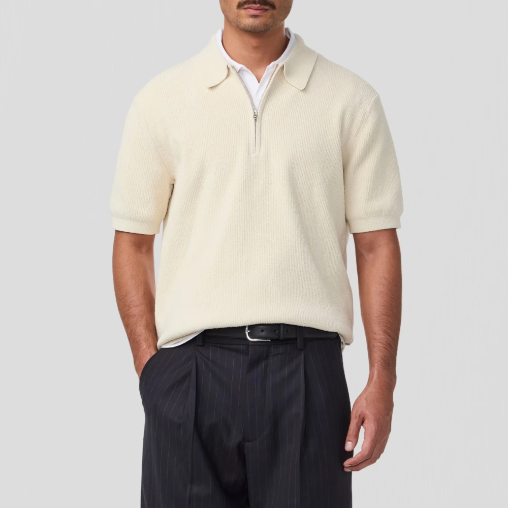 Nn07 Ritssluiting Polo Ecru Beige Heren