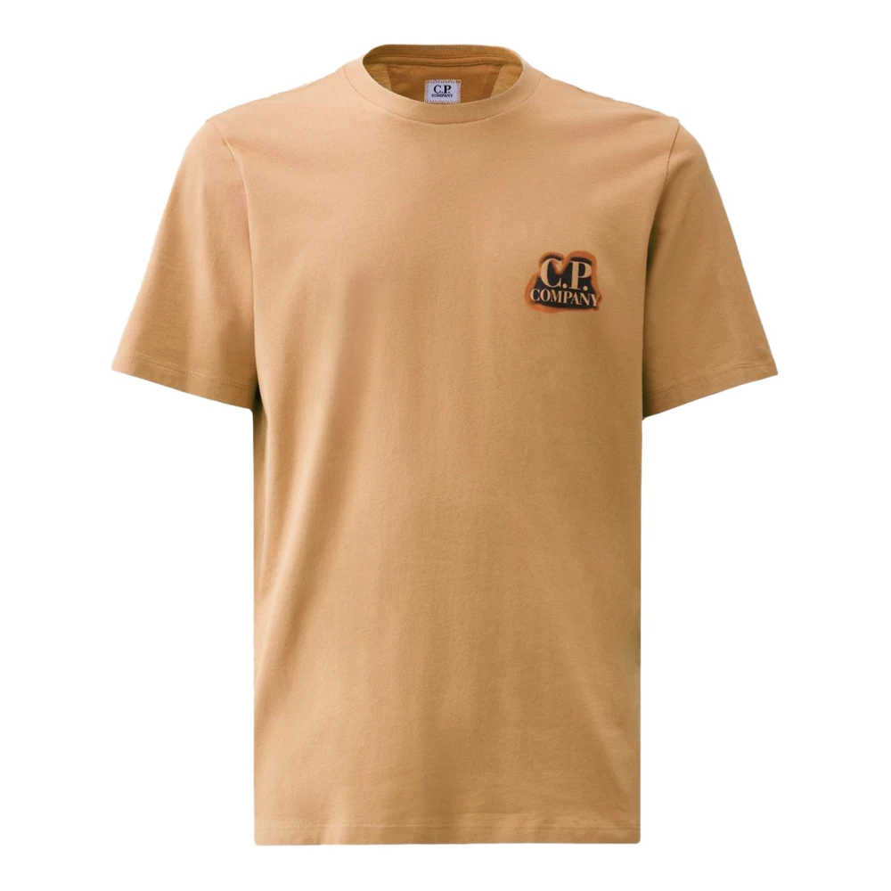 C.P. Company Oranje Katoenen T-shirt met Geribbelde Ronde Hals Orange Heren