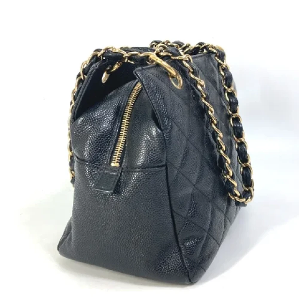 Chanel Vintage Pre-owned Leather chanel-bags Blue Dames