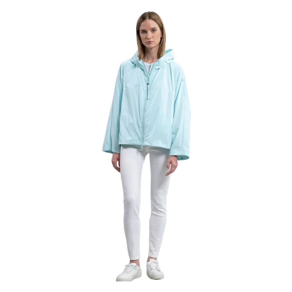 Duno Capuchon Kimono Mouw Jas Blue Dames
