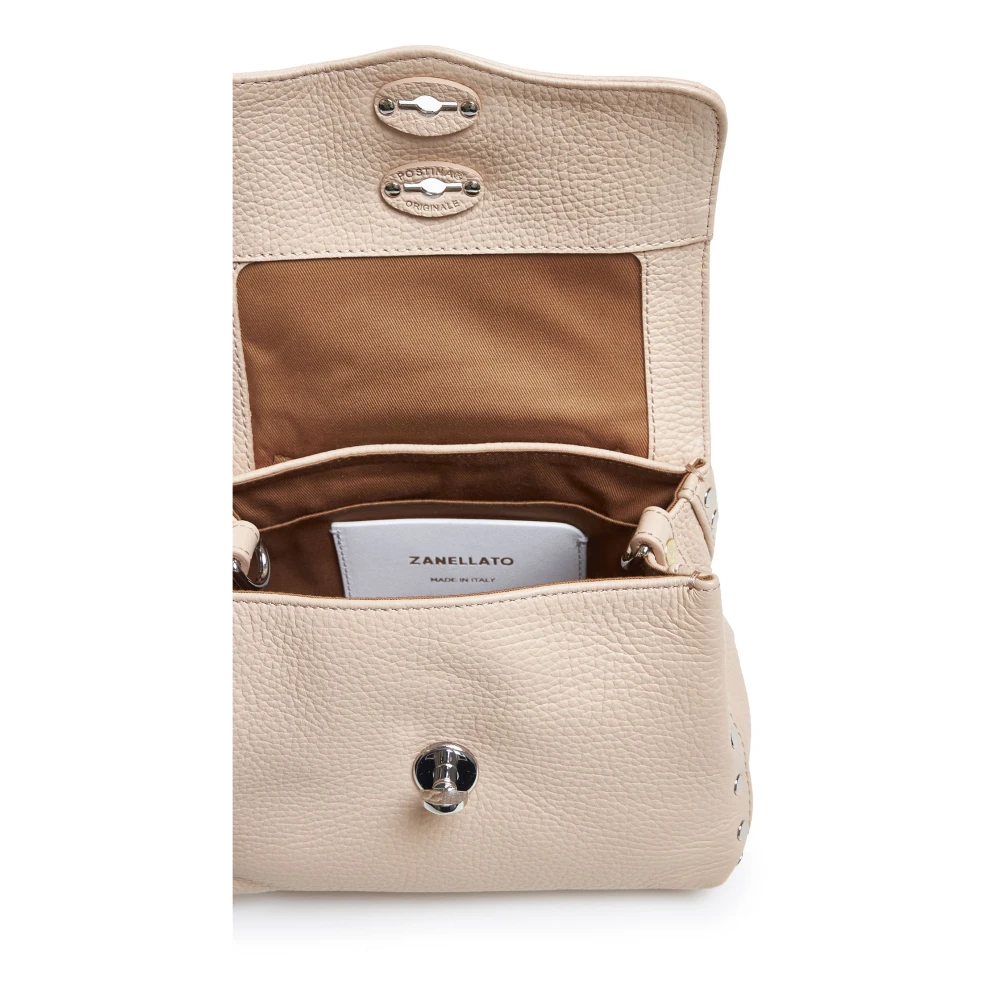 Zanellato Baby Roze Leren Schoudertas Beige Dames