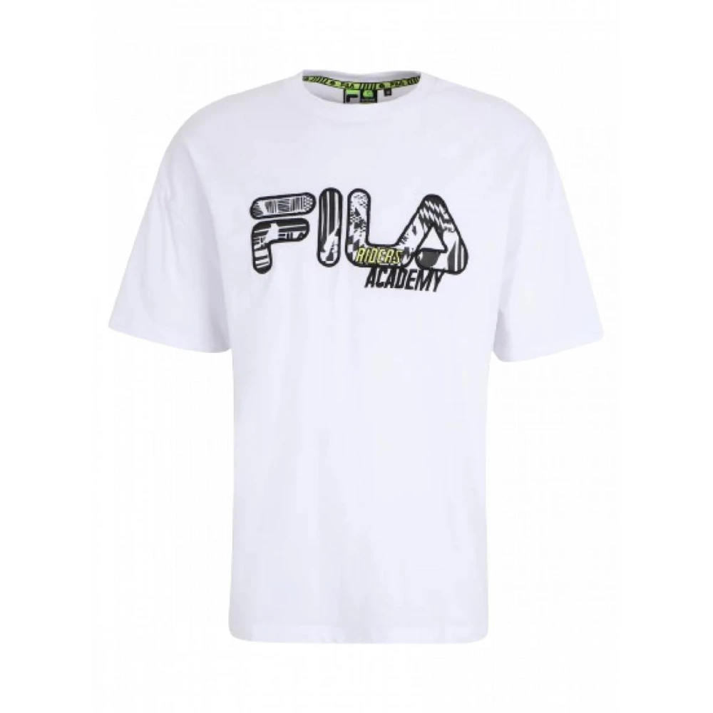 Fila Oversized katoenen T-shirt met borduurwerk White Heren