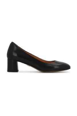 Svarta minimalistiska läderpumps