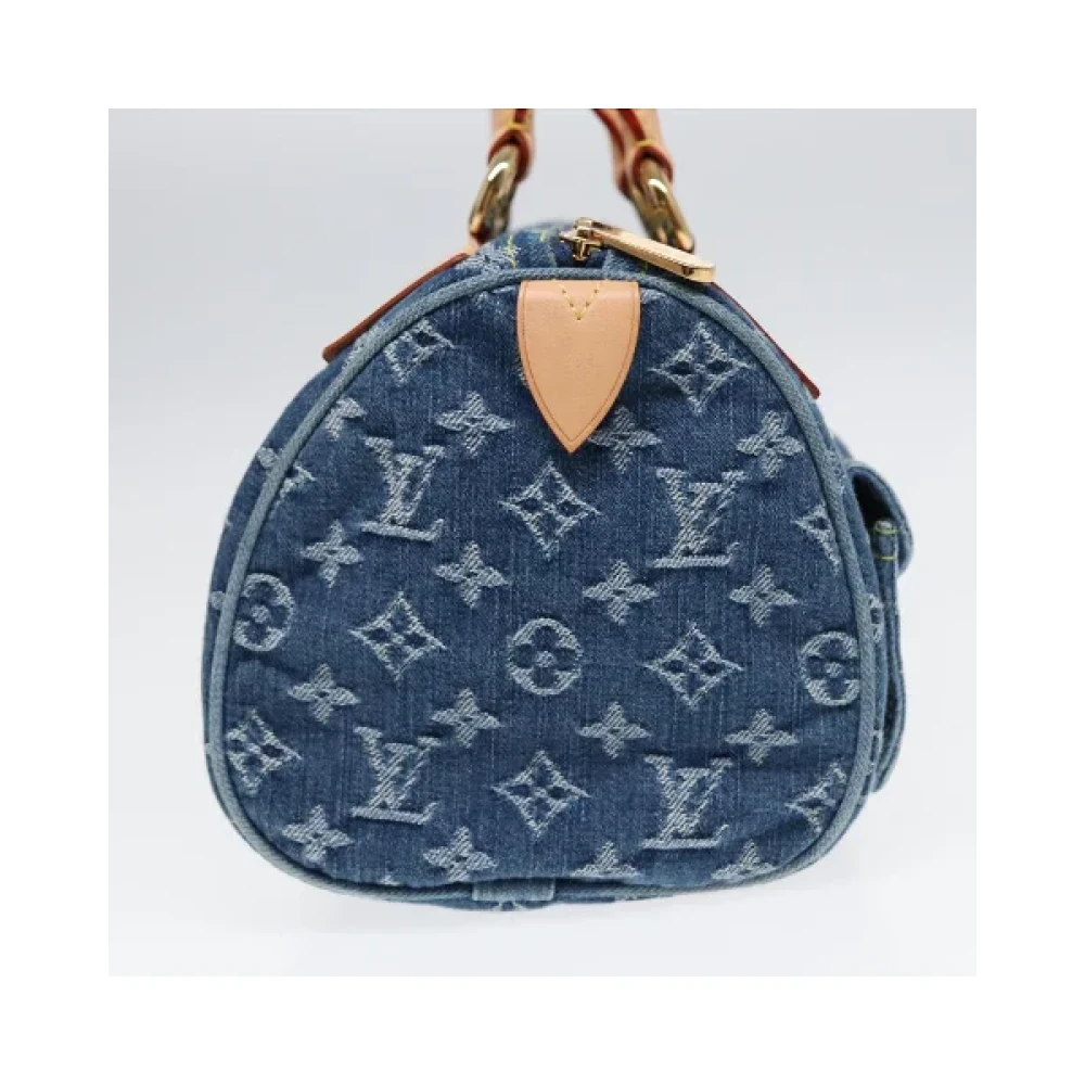 Louis Vuitton Vintage Pre-owned Denim handbags Blue Dames