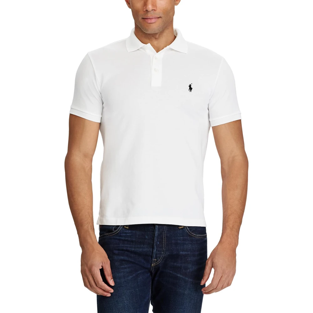 Ralph Lauren Witte Slim Fit Stretch Mesh Polo T-Shirt White Heren