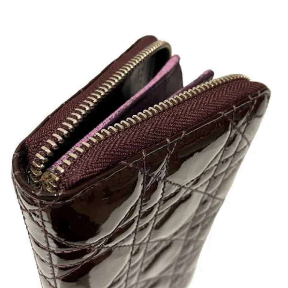 Dior Vintage Pre-owned Leather wallets Red Dames