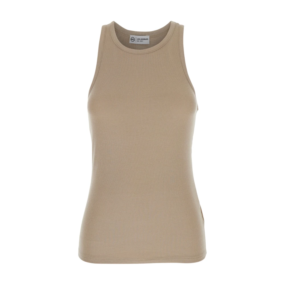 Adriano goldschmied Beige Top met Logo op de Achterkant Modal Mix Beige Dames