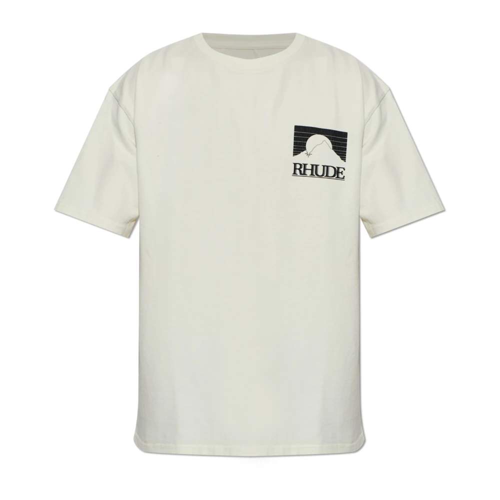 Rhude Uomo Beige - T-Shirt Con Logo - Tops - Xl