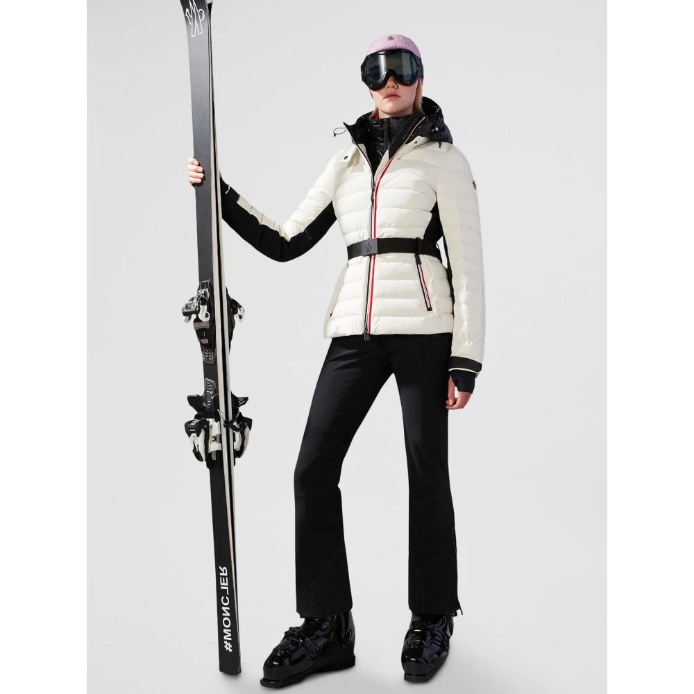 Moncler Witte Ski Jas met Capuchon White Dames