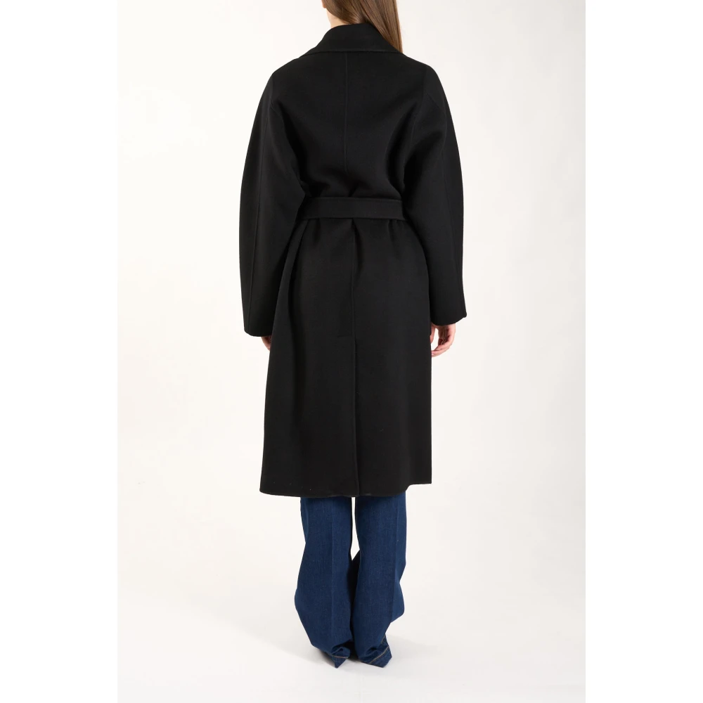 Elisabetta Franchi Wollen jas ochtendjas stijl Black Dames