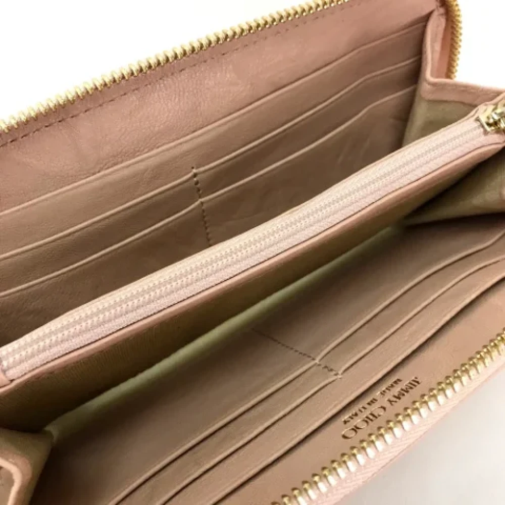 Jimmy Choo Pre-owned Leather wallets Beige Dames