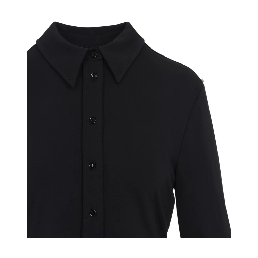 SPORTMAX Zwarte knoopsluiting overhemd lange mouw Black Dames