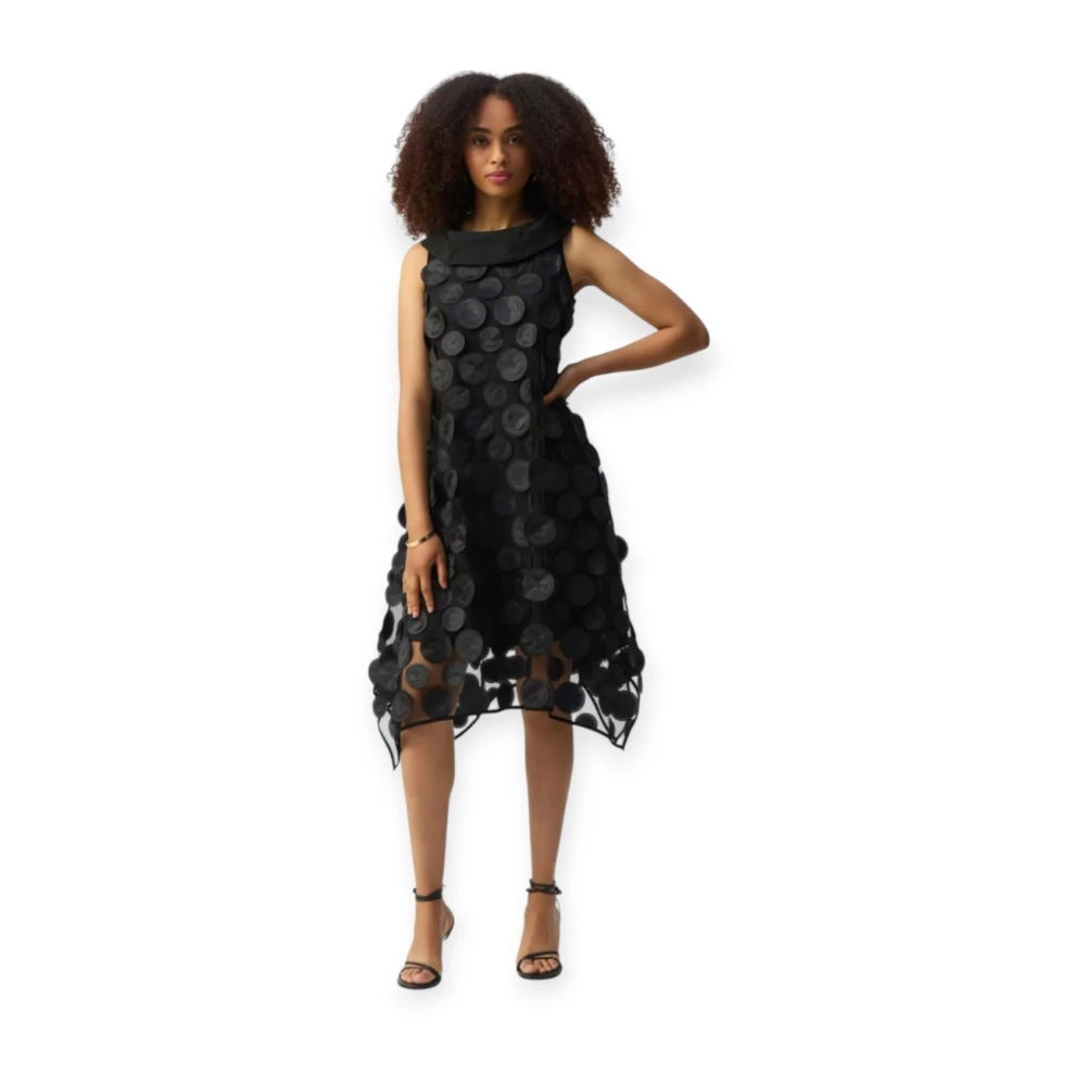 Joseph Ribkoff Mesh Jurk met 3D-Punten Black Dames