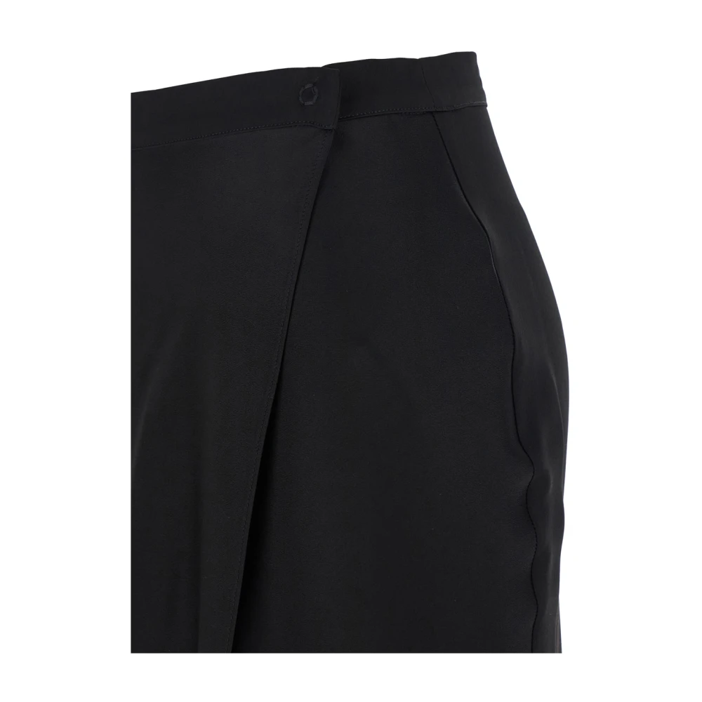 Semicouture Zwarte Zijde Blend Omslagrok Black Dames